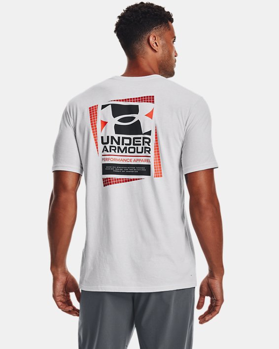 Men's UA Multicolor Box Logo Short Sleeve, Gray, pdpMainDesktop image number 0